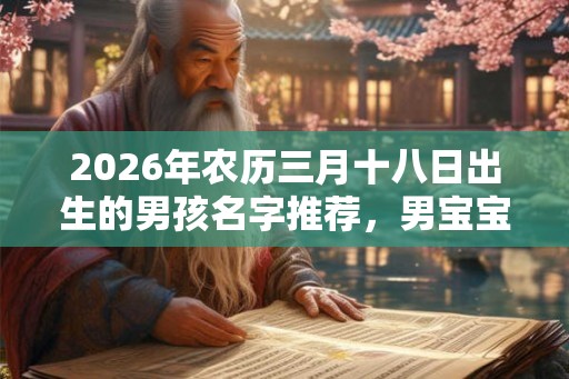 2026年农历三月十八日出生的男孩名字推荐，男宝宝八字起名
