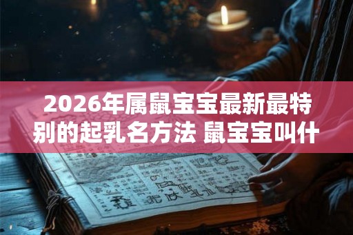 2026年属鼠宝宝最新最特别的起乳名方法 鼠宝宝叫什么小名好