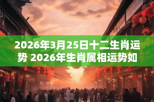 2026年3月25日十二生肖运势 2026年生肖属相运势如何
