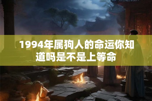 1994年属狗人的命运你知道吗是不是上等命