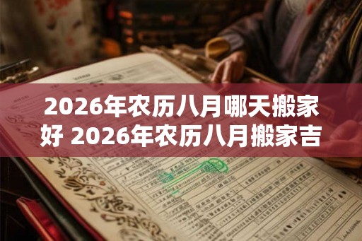 2026年农历八月哪天搬家好 2026年农历八月搬家吉日查询 2026年农历八月哪天搬家好 2026年农历八月搬家吉日查询