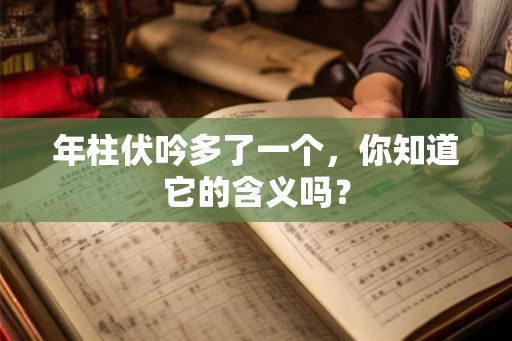 年柱伏吟多了一个，你知道它的含义吗？