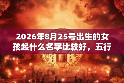 2026年8月25号出生的女孩起什么名字比较好，五行属什么