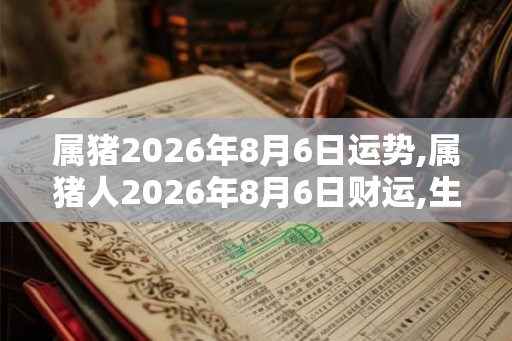 属猪2026年8月6日运势,属猪人2026年8月6日财运,生肖猪2026年8月6日运势