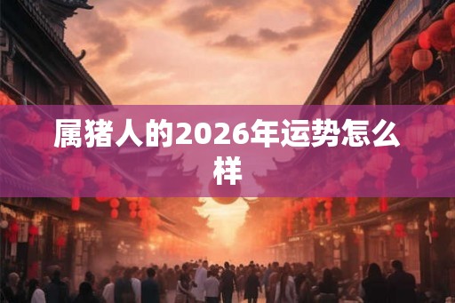 属猪人的2026年运势怎么样