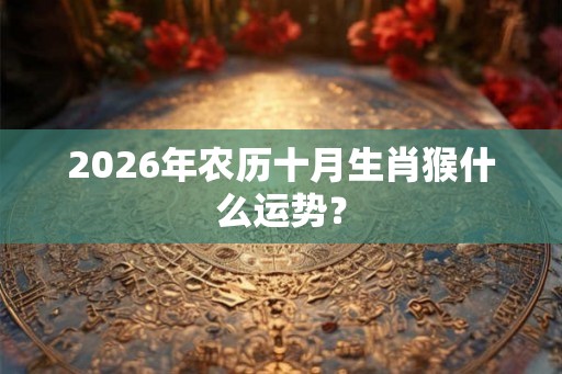 2026年农历十月生肖猴什么运势？
