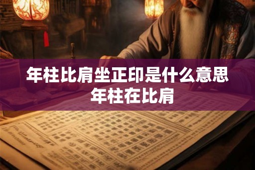 年柱比肩坐正印是什么意思  年柱在比肩