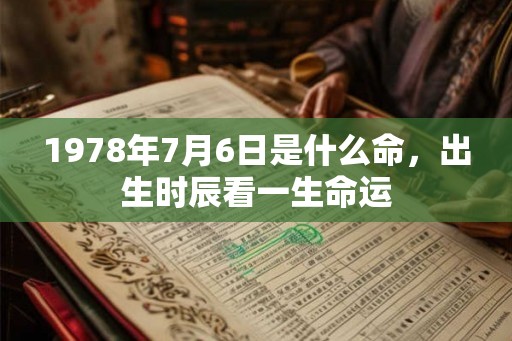 1978年7月6日是什么命，出生时辰看一生命运
