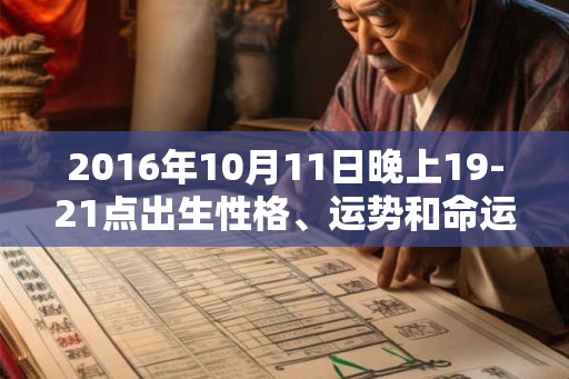 2016年10月11日晚上19-21点出生性格、运势和命运