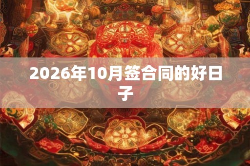 2026年10月签合同的好日子