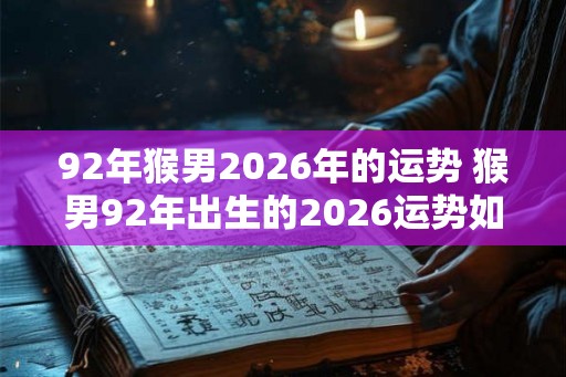 92年猴男2026年的运势 猴男92年出生的2026运势如何
