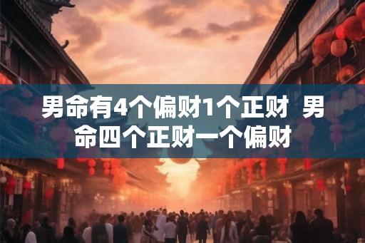 男命有4个偏财1个正财  男命四个正财一个偏财