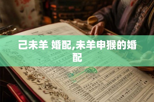 己未羊 婚配,未羊申猴的婚配