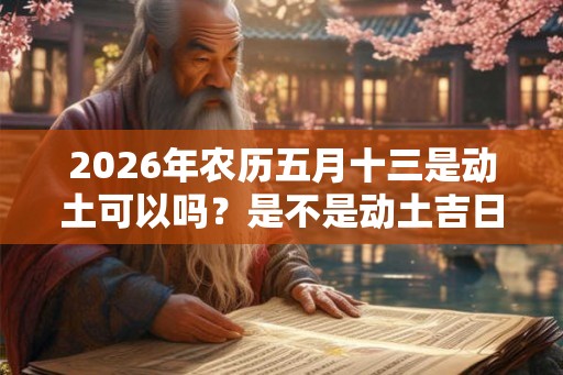 2026年农历五月十三是动土可以吗?是不是动土吉日? 2026年农历五月十三是动土可以吗?是不是动土吉日?