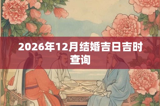 2026年12月结婚吉日吉时查询