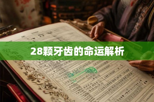 28颗牙齿的命运解析 28颗牙齿的命运解析