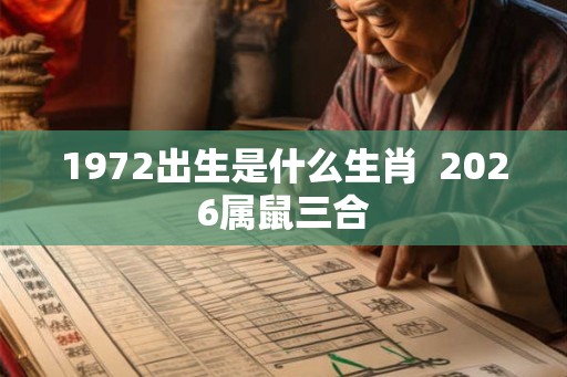 1972出生是什么生肖  2026属鼠三合