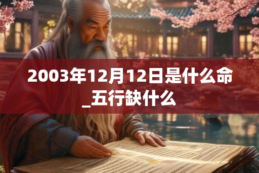 2003年12月12日是什么命_五行缺什么