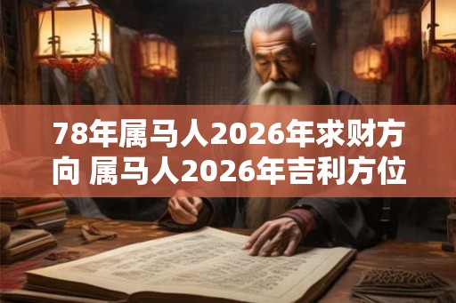 78年属马人2026年求财方向 属马人2026年吉利方位 78年属马人2026年求财方向 属马人2026年吉利方位