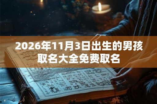 2026年11月3日出生的男孩取名大全免费取名