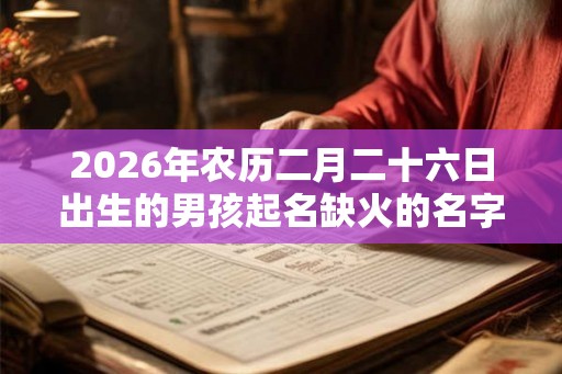 2026年农历二月二十六日出生的男孩起名缺火的名字 2026年农历二月二十六日出生的男孩起名缺火的名字