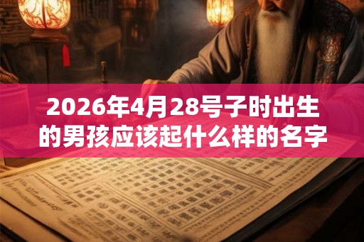 2026年4月28号子时出生的男孩应该起什么样的名字