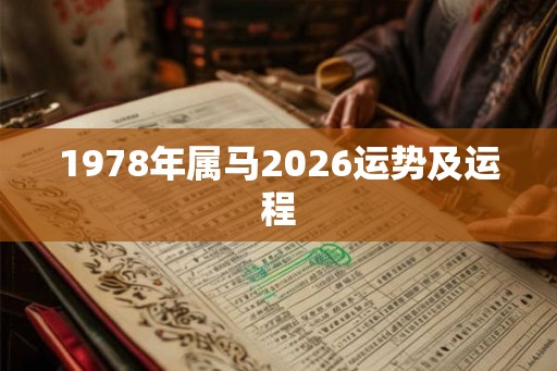 1978年属马2026运势及运程