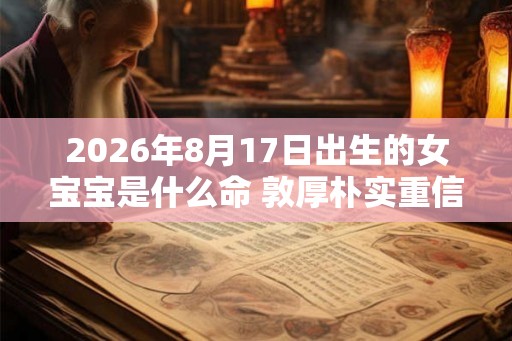 2026年8月17日出生的女宝宝是什么命 敦厚朴实重信守义