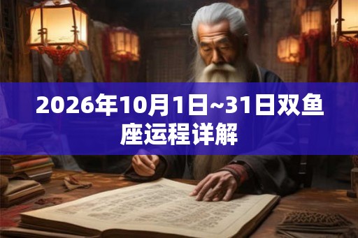2026年10月1日~31日双鱼座运程详解