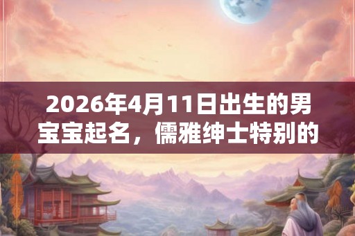 2026年4月11日出生的男宝宝起名，儒雅绅士特别的名字推荐