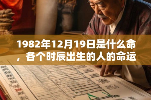 1982年12月19日是什么命，各个时辰出生的人的命运