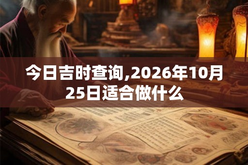 今日吉时查询,2026年10月25日适合做什么