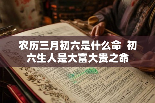 农历三月初六是什么命  初六生人是大富大贵之命