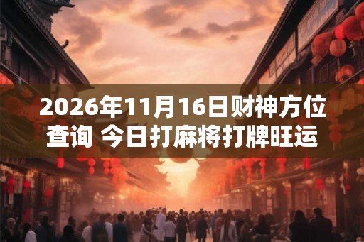 2026年11月16日财神方位查询 今日打麻将打牌旺运方位