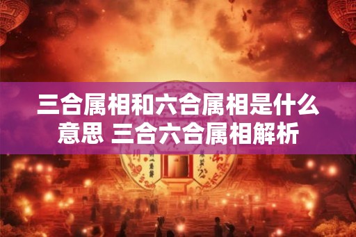 三合属相和六合属相是什么意思 三合六合属相解析