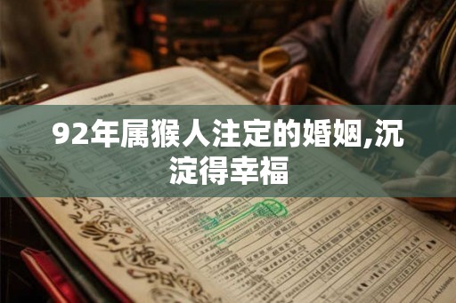 92年属猴人注定的婚姻,沉淀得幸福 92年属猴人注定的婚姻,沉淀得幸福