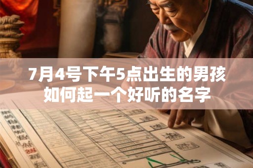 7月4号下午5点出生的男孩如何起一个好听的名字