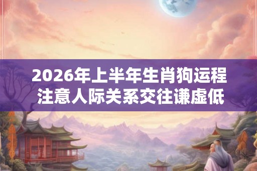2026年上半年生肖狗运程 注意人际关系交往谦虚低调 2026年上半年生肖狗运程 注意人际关系交往谦虚低调