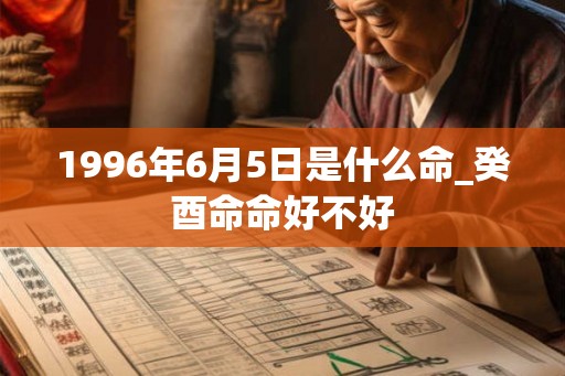 1996年6月5日是什么命_癸酉命命好不好