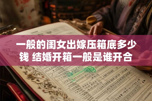 一般的闺女出嫁压箱底多少钱 结婚开箱一般是谁开合适