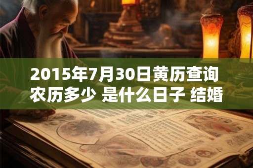 2015年7月30日黄历查询 农历多少 是什么日子 结婚吉时
