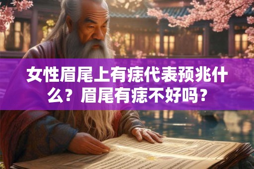 女性眉尾上有痣代表预兆什么？眉尾有痣不好吗？