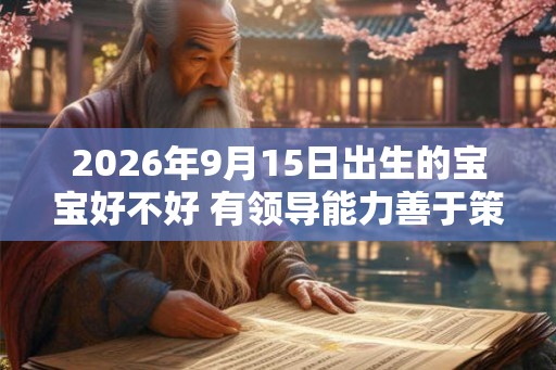 2026年9月15日出生的宝宝好不好 有领导能力善于策划
