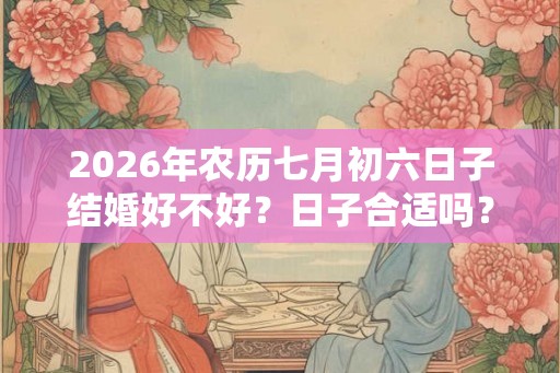 2026年农历七月初六日子结婚好不好？日子合适吗？