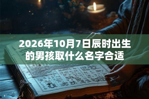 2026年10月7日辰时出生的男孩取什么名字合适