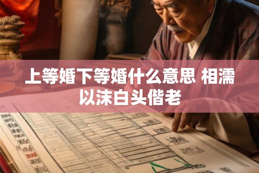 上等婚下等婚什么意思 相濡以沫白头偕老