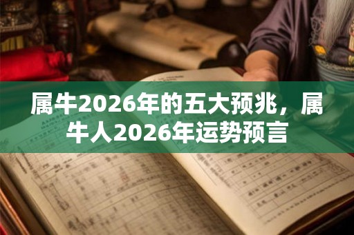 属牛2026年的五大预兆,属牛人2026年运势预言 属牛2026年的五大预兆,属牛人2026年运势预言