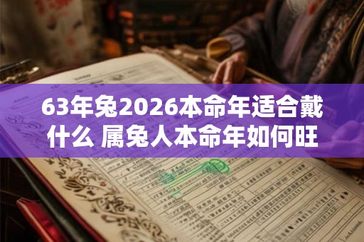 63年兔2026本命年适合戴什么 属兔人本命年如何旺运