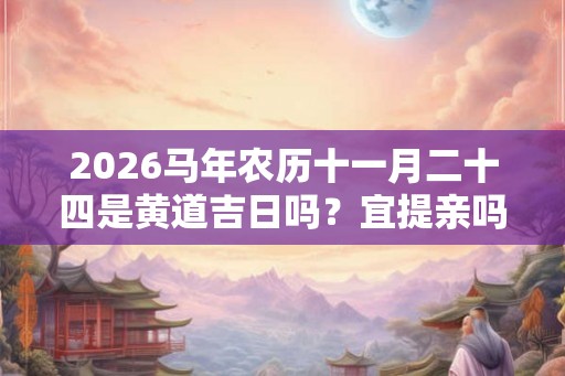2026马年农历十一月二十四是黄道吉日吗？宜提亲吗