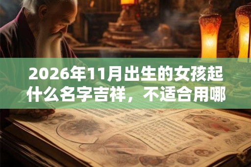 2026年11月出生的女孩起什么名字吉祥，不适合用哪些字